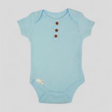 Load image into Gallery viewer, Light Blue baby ribbed bodysuit
