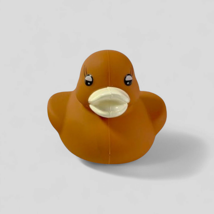 Brown bath duck – soft squeezable rubber duck toy for baby bathtime or toddler play