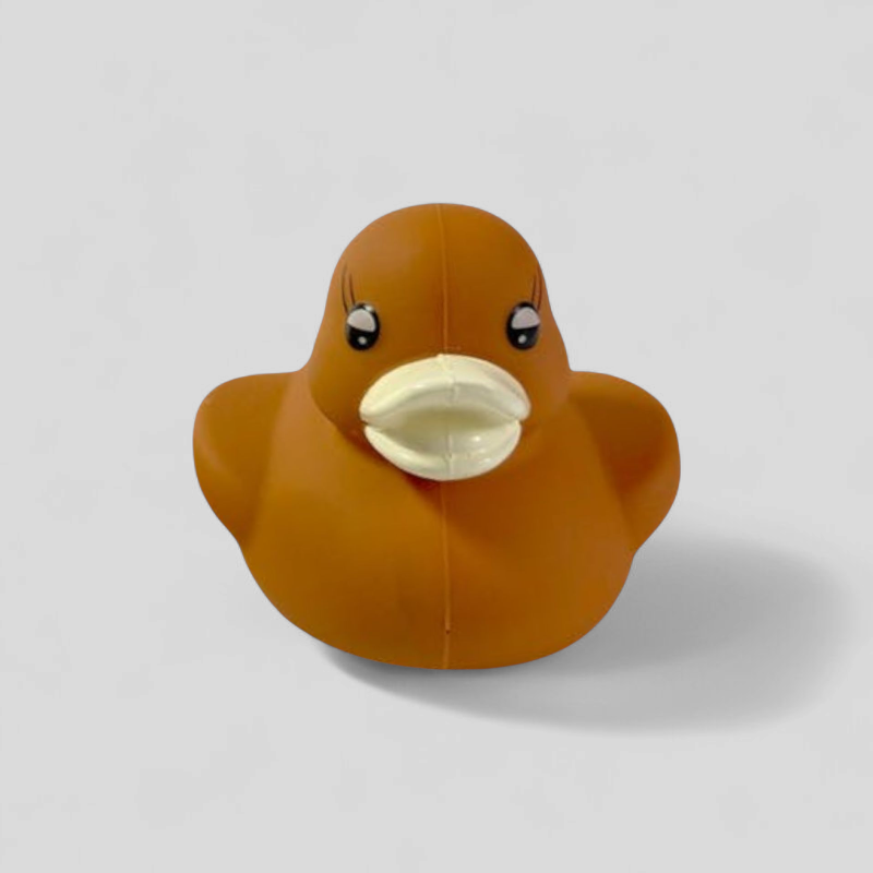 Brown bath duck – soft squeezable rubber duck toy for baby bathtime or toddler play