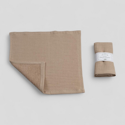 Brown textured face cloth 