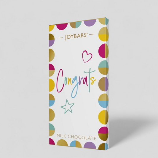 Colombian milk chocolate bar with “Congrats” wrapper – perfect new parent gift or hamper add-on.