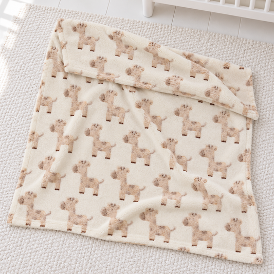 Cream Giraffe Baby Blanket – Neutral Newborn Gift