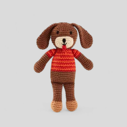 Organic Crochet Dog Rattle - Baby Toys 