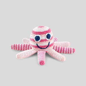 Organic Baby Octopus Rattle in Pink - Baby Toys