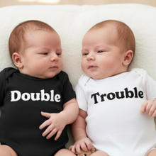 Load image into Gallery viewer, Gifts for Twins, black and white bodysuit set
