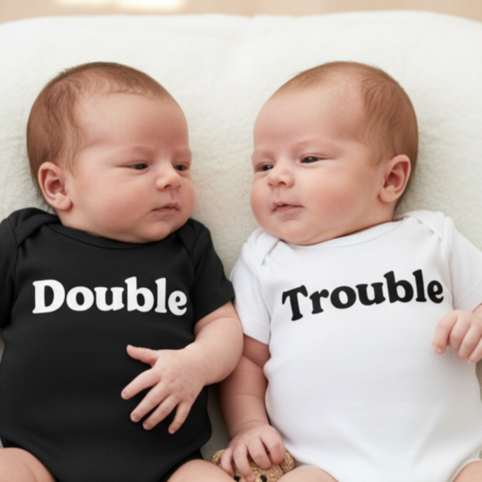 Gifts for Twins, black and white bodysuit set