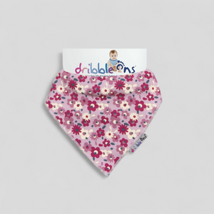 Dribble Ons Bib Pink with Flowers