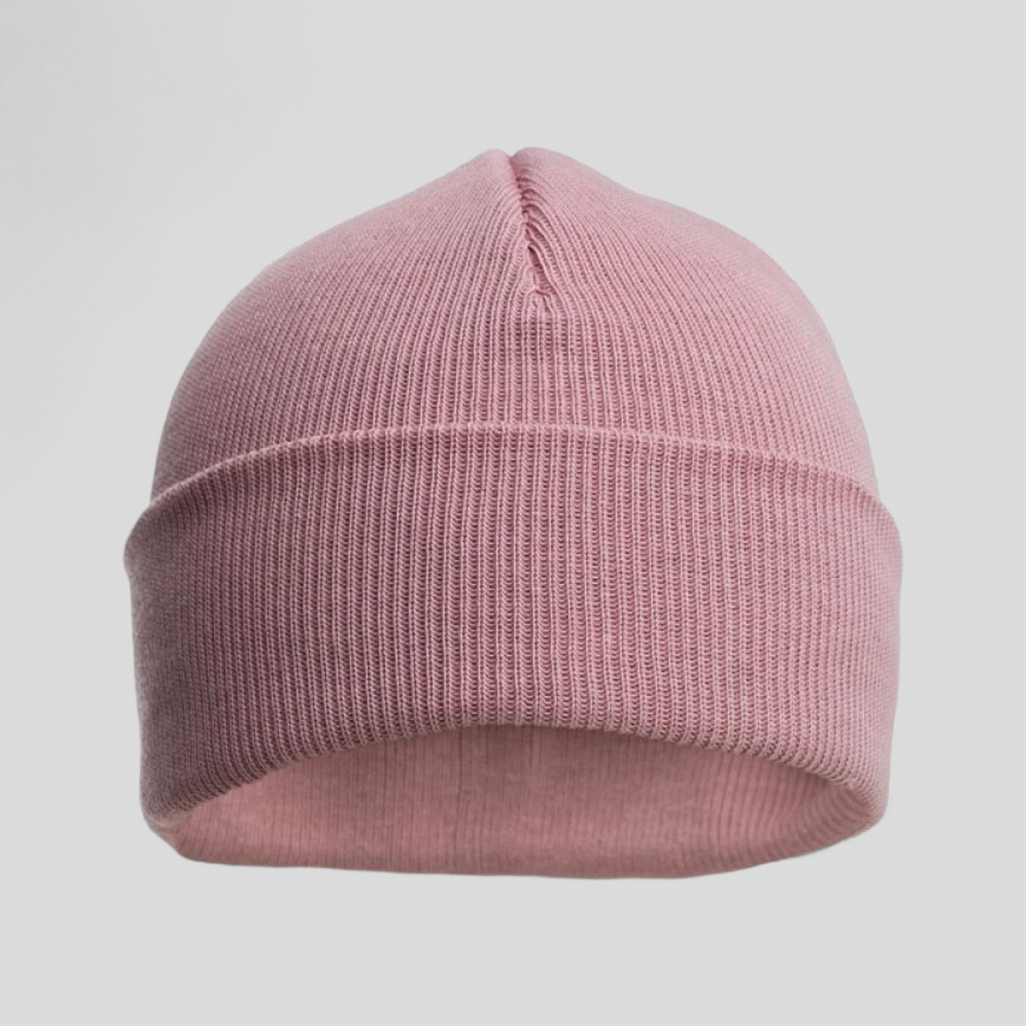 Dusky pink cotton baby hat for newborn girl