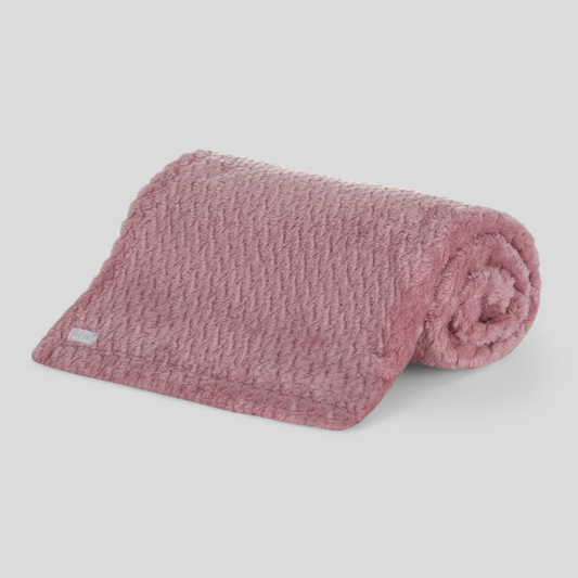 Dusky pink plush baby blanket for newborn baby girl