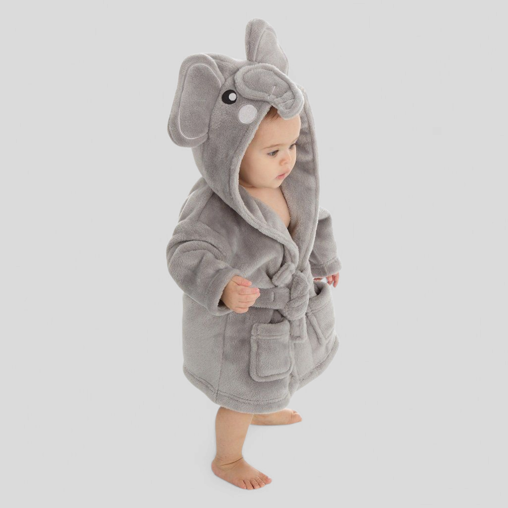 Elephant Baby Dressing Gown | Hooded Baby Robe | Baby Gifts UK