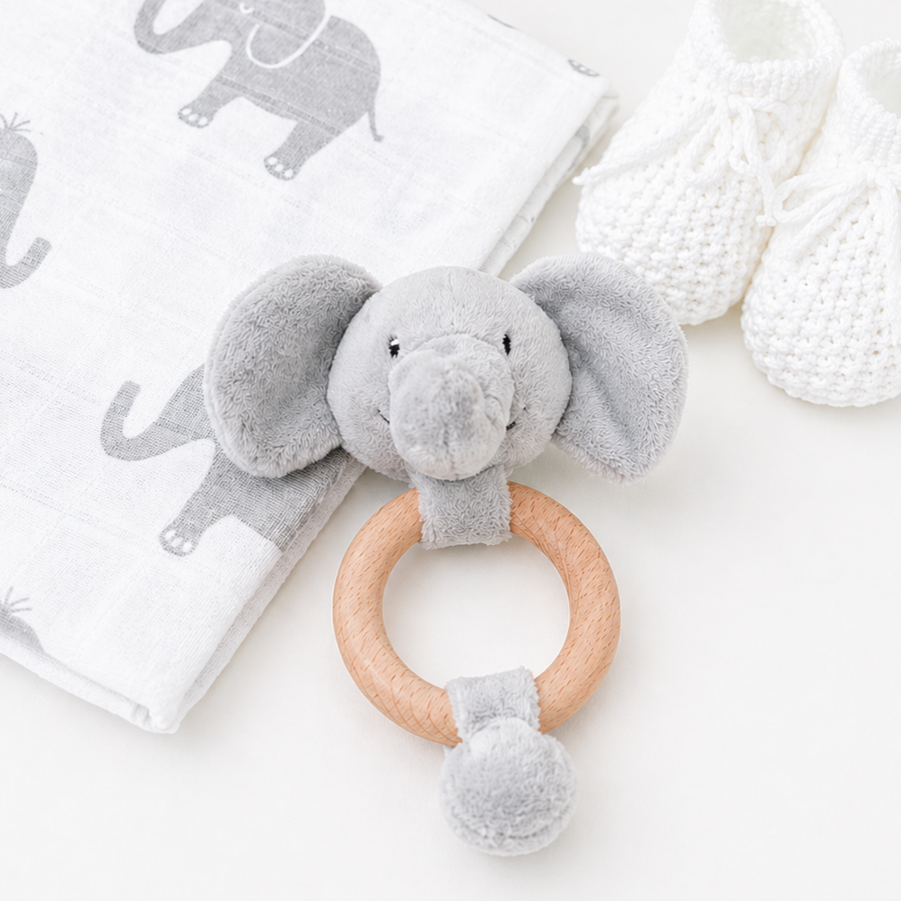 Neutral Baby Hamper Gift – Elephant Newborn Gift Set