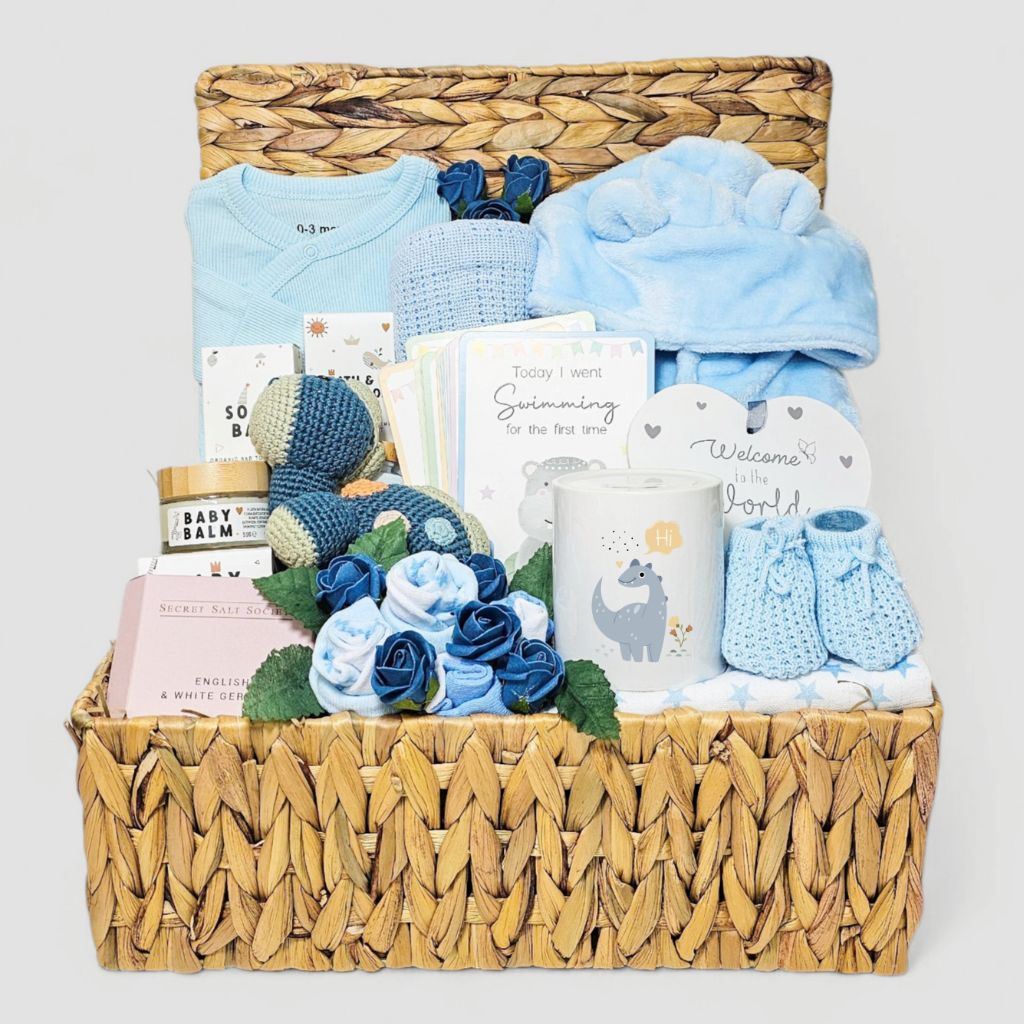 Gifts for New Mum - Luxury Hamper for Mum and Baby Boy - Ema and Boo
