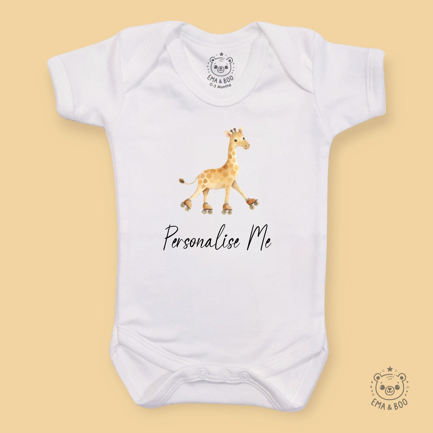 Personalised Baby Bodysuits - Giraffe