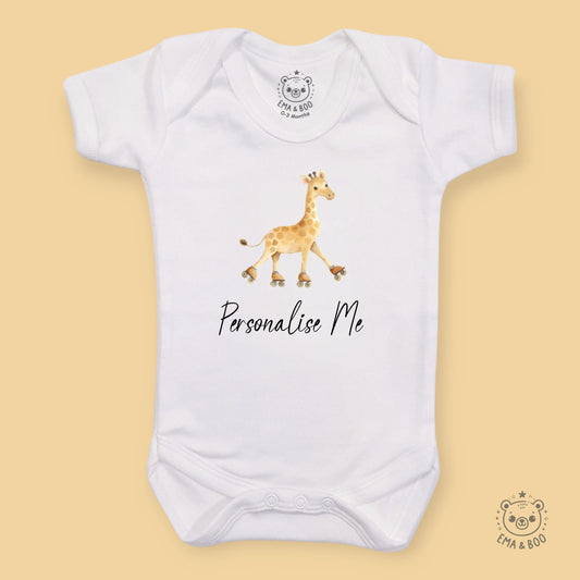 Personalised Baby Bodysuits - Giraffe