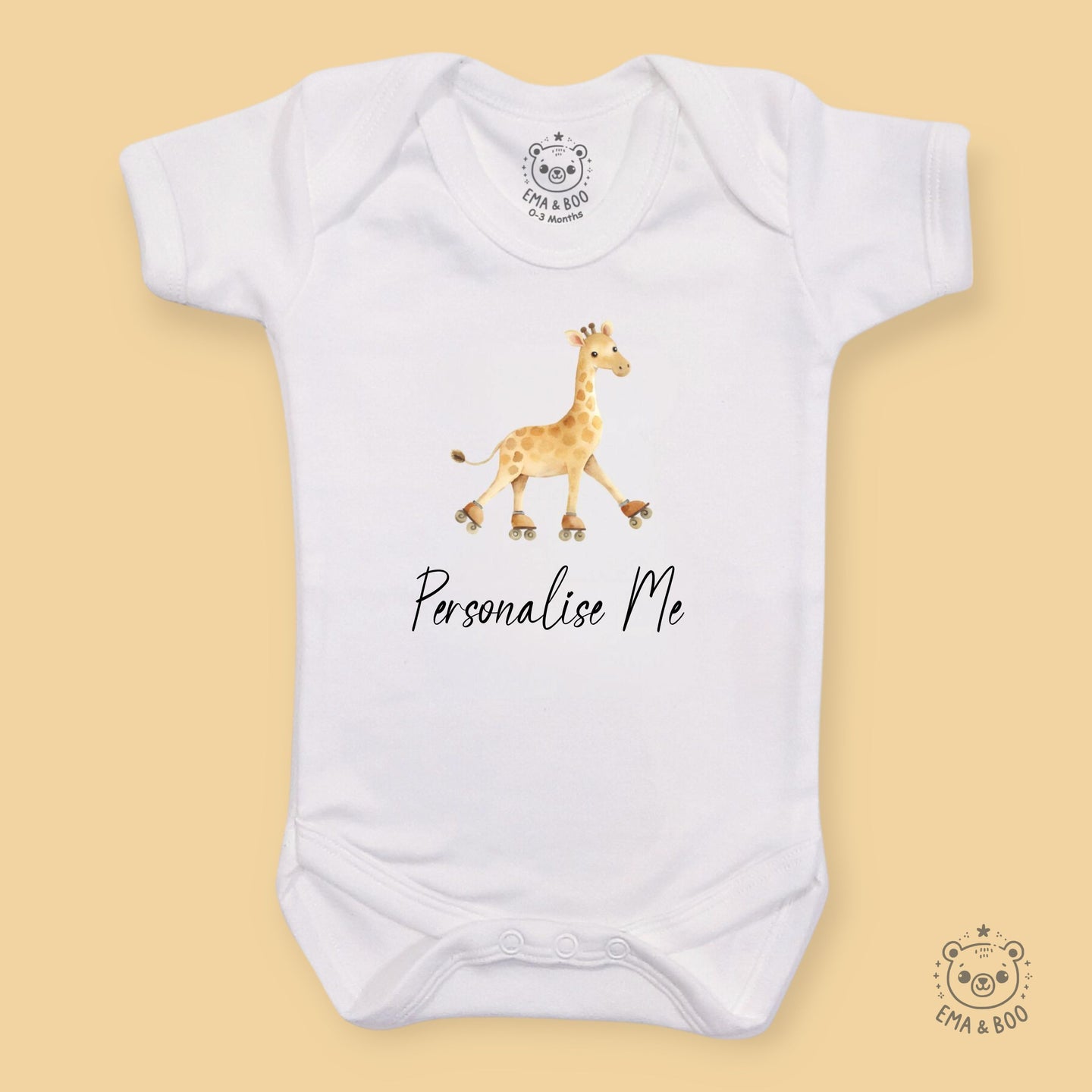 Personalised Baby Bodysuits - Giraffe