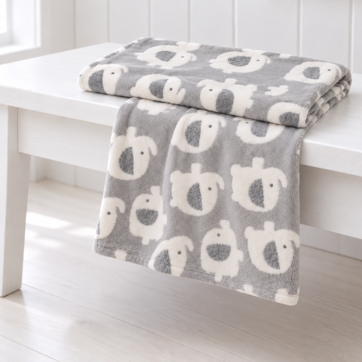 Grey elephant baby blanket 75 x 100cm soft newborn baby gift
