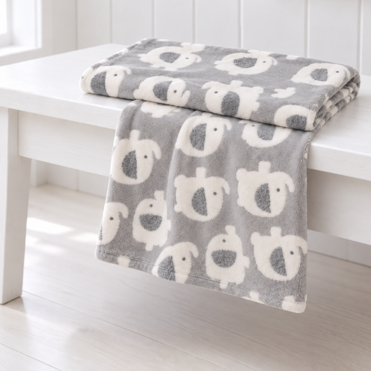 Grey elephant baby blanket 75 x 100cm soft newborn baby gift