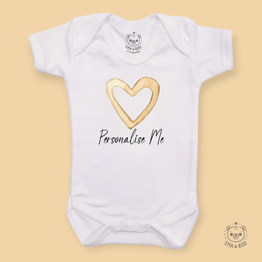 Personalised Baby Bodysuits - Heart