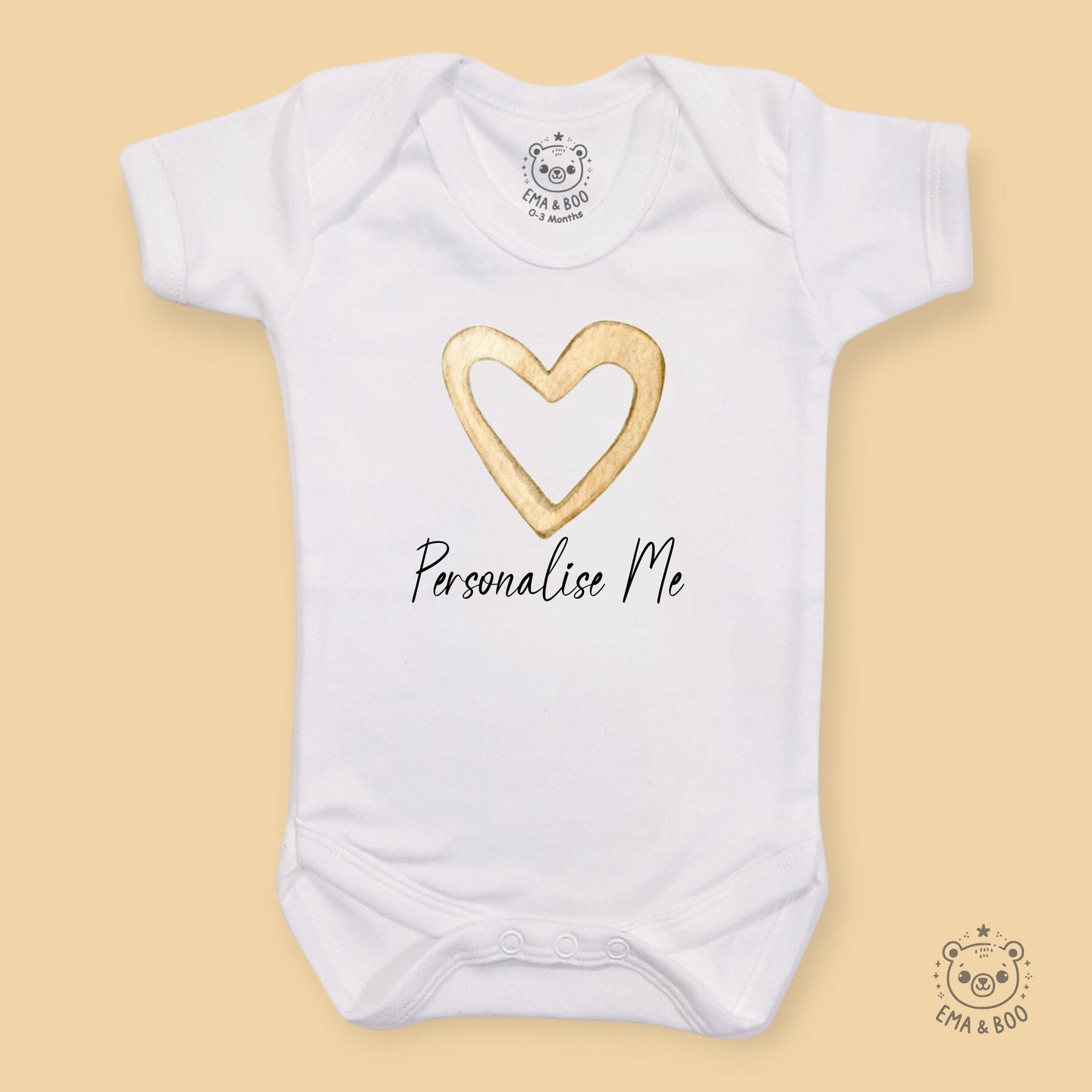 Personalised Baby Bodysuits - Heart