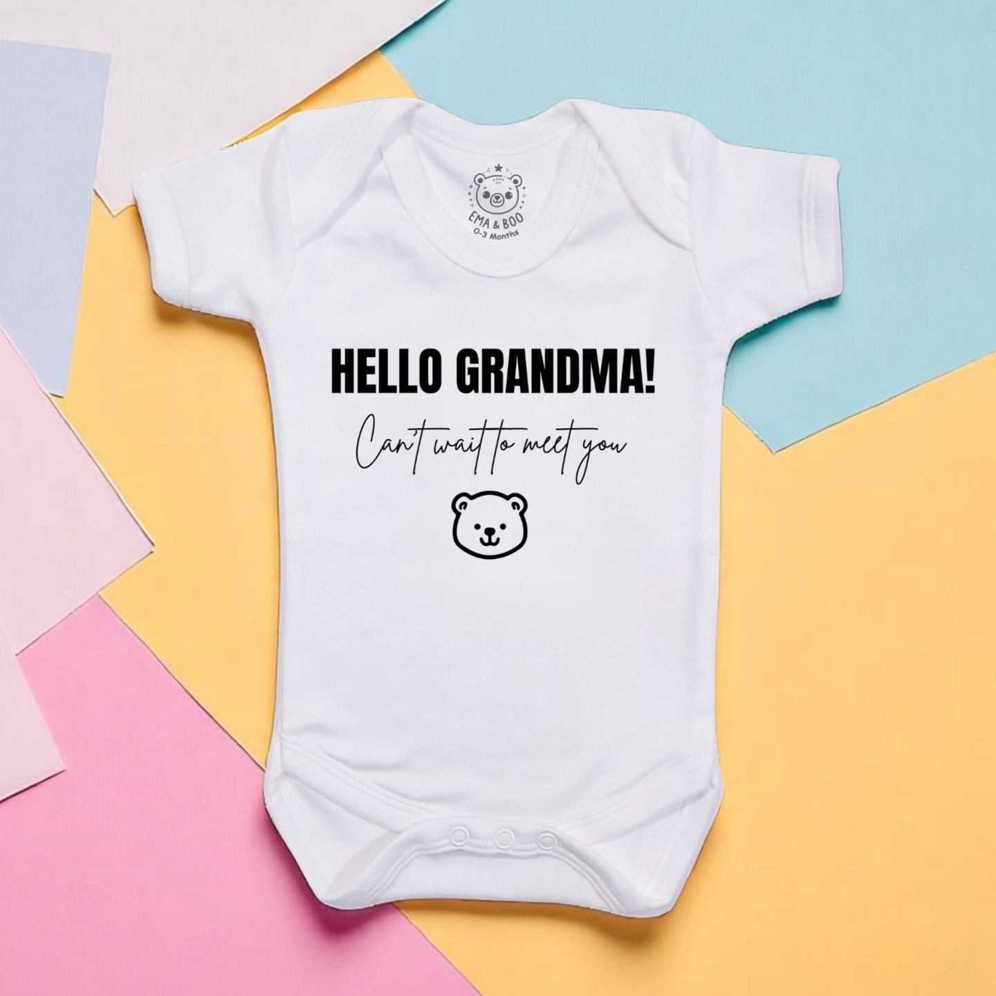 Hello Grandma – Baby Announcement Gift Bodysuit