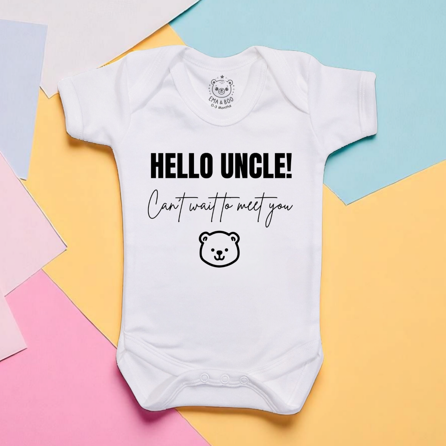  Hello Uncle – Baby Bodysuit Pregnancy Announcement