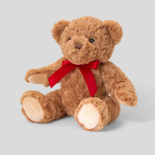 Load image into Gallery viewer, Brown teddy bear with a red bow for baby gifts
