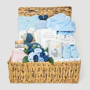 Luxury Baby Boy Hamper - Gift Basket for Newborn - Ema and Boo