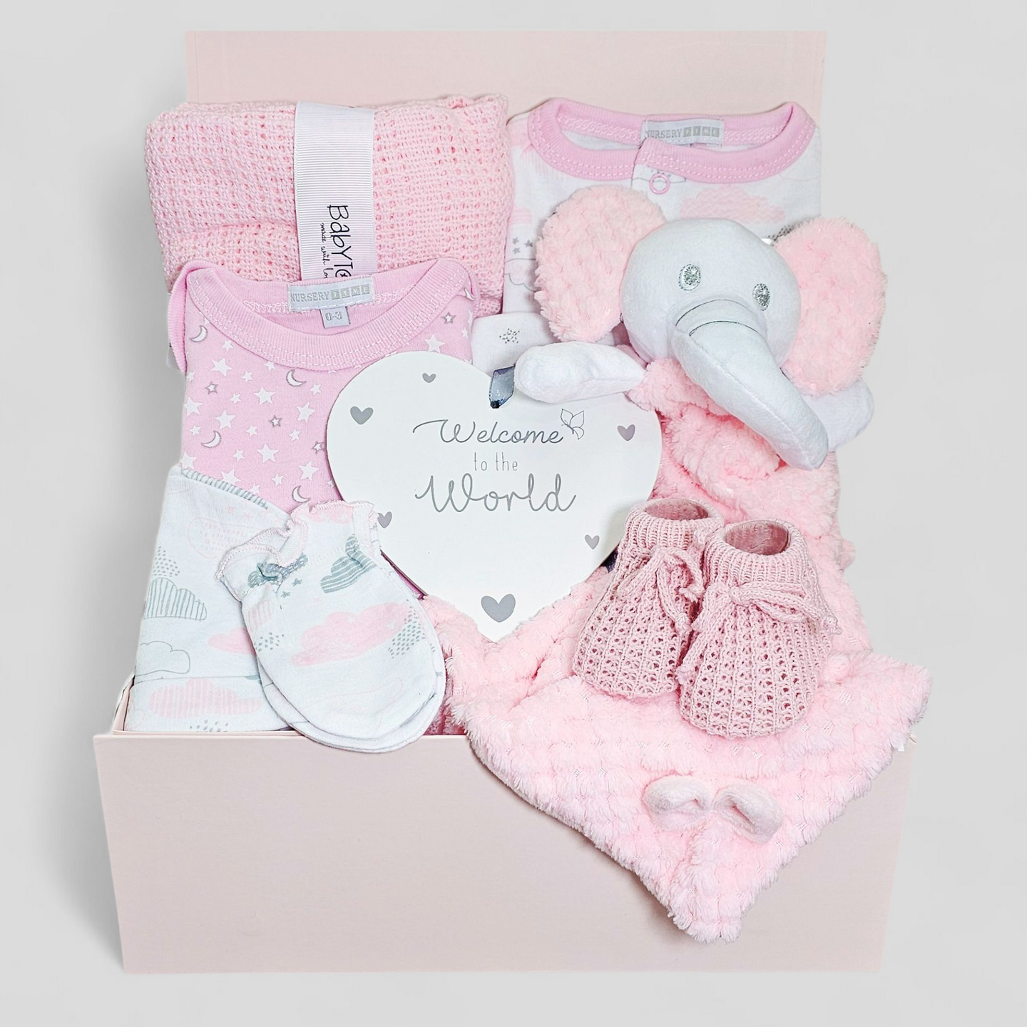 Little Star Baby Girl Gift Box with clothing, blanket & booties