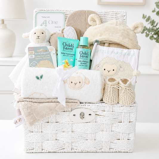 Neutral baby hamper luxury new baby gift UK