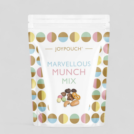 Marvellous Munch Mix nuts, chocolate and pretzel snack bag – ideal new mum gift or baby hamper add-on.