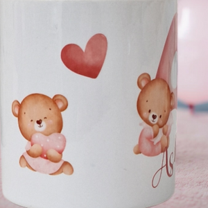 Personalised Ceramic Money Box - Pink Bear