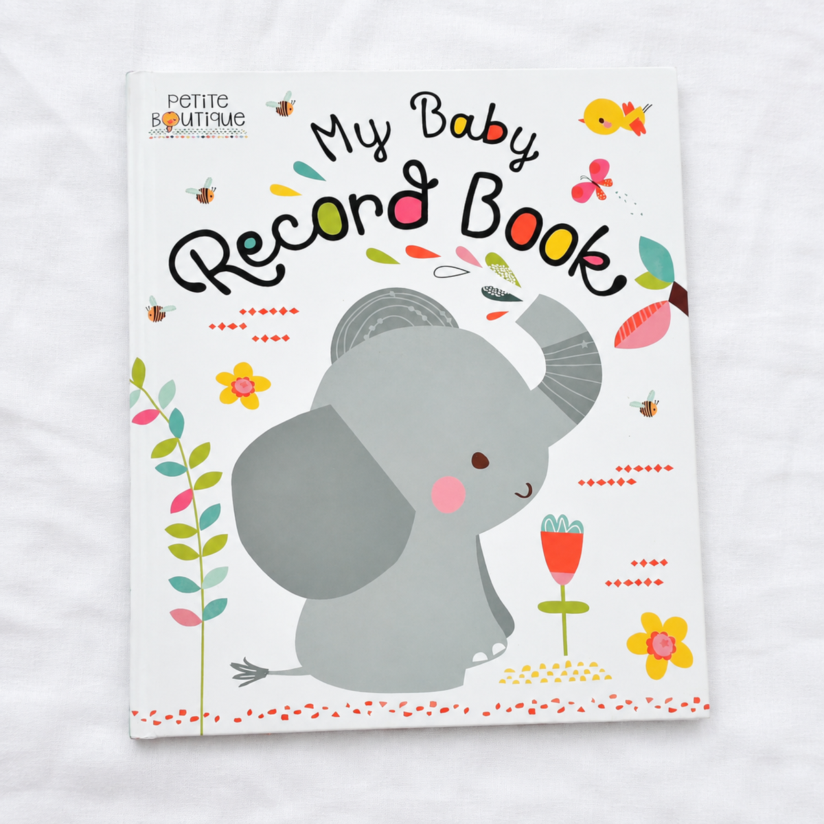 My Baby Record Book first year baby memory and milestone book with elephant illustration