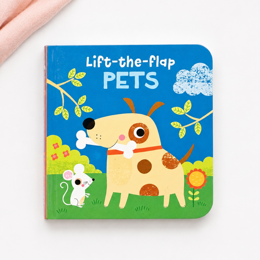 My First Pets mini lift-the-flap baby book with colourful dog and mouse illustrations