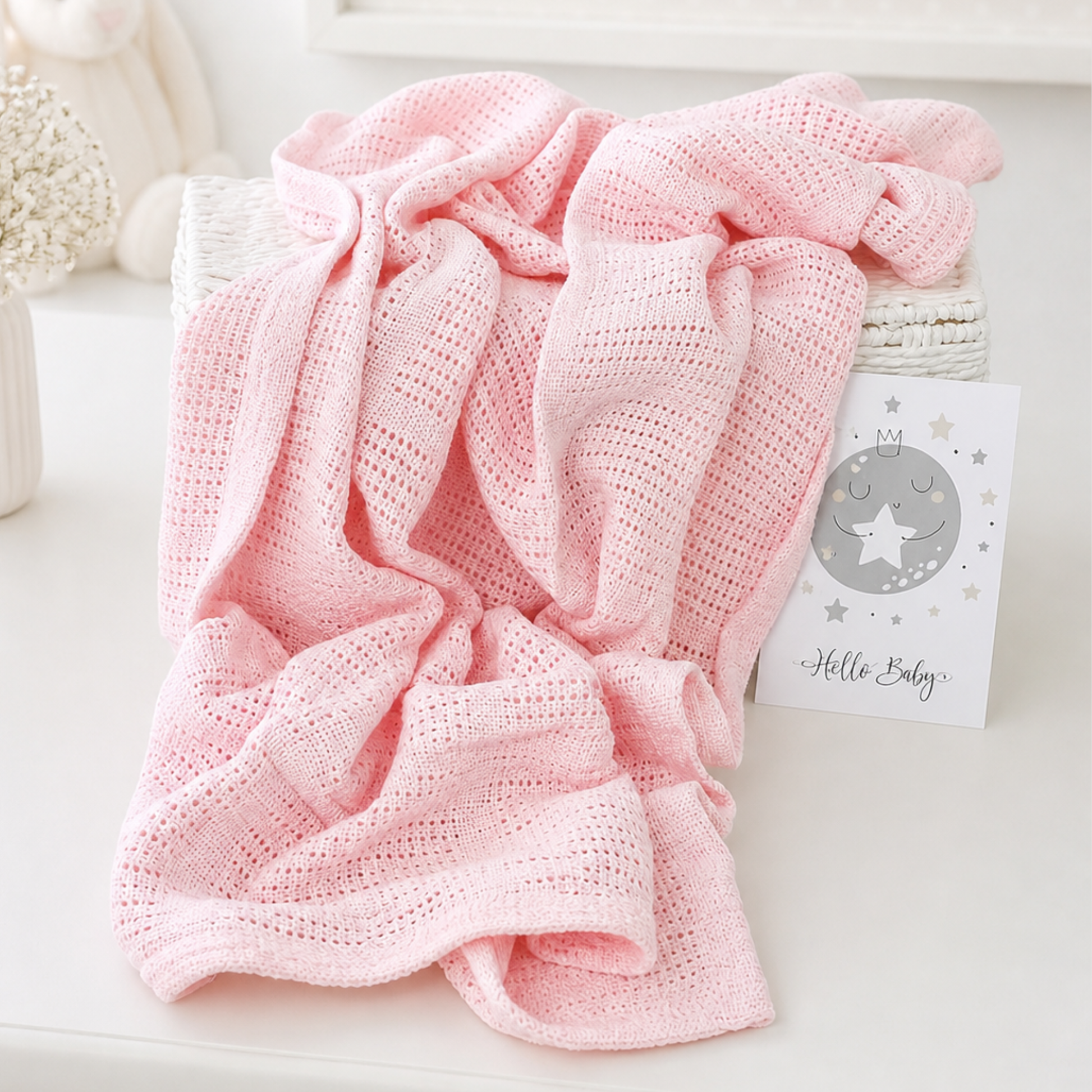 pink cellular baby blanket breathable cotton newborn girl blanket soft baby blanket uk