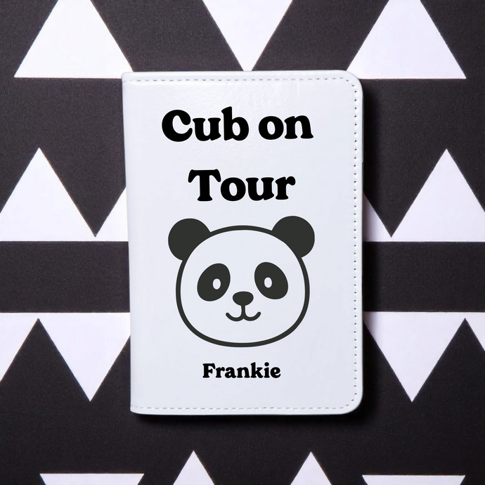 Personalised Passport Cover – Panda Design | Baby Travel Accessory