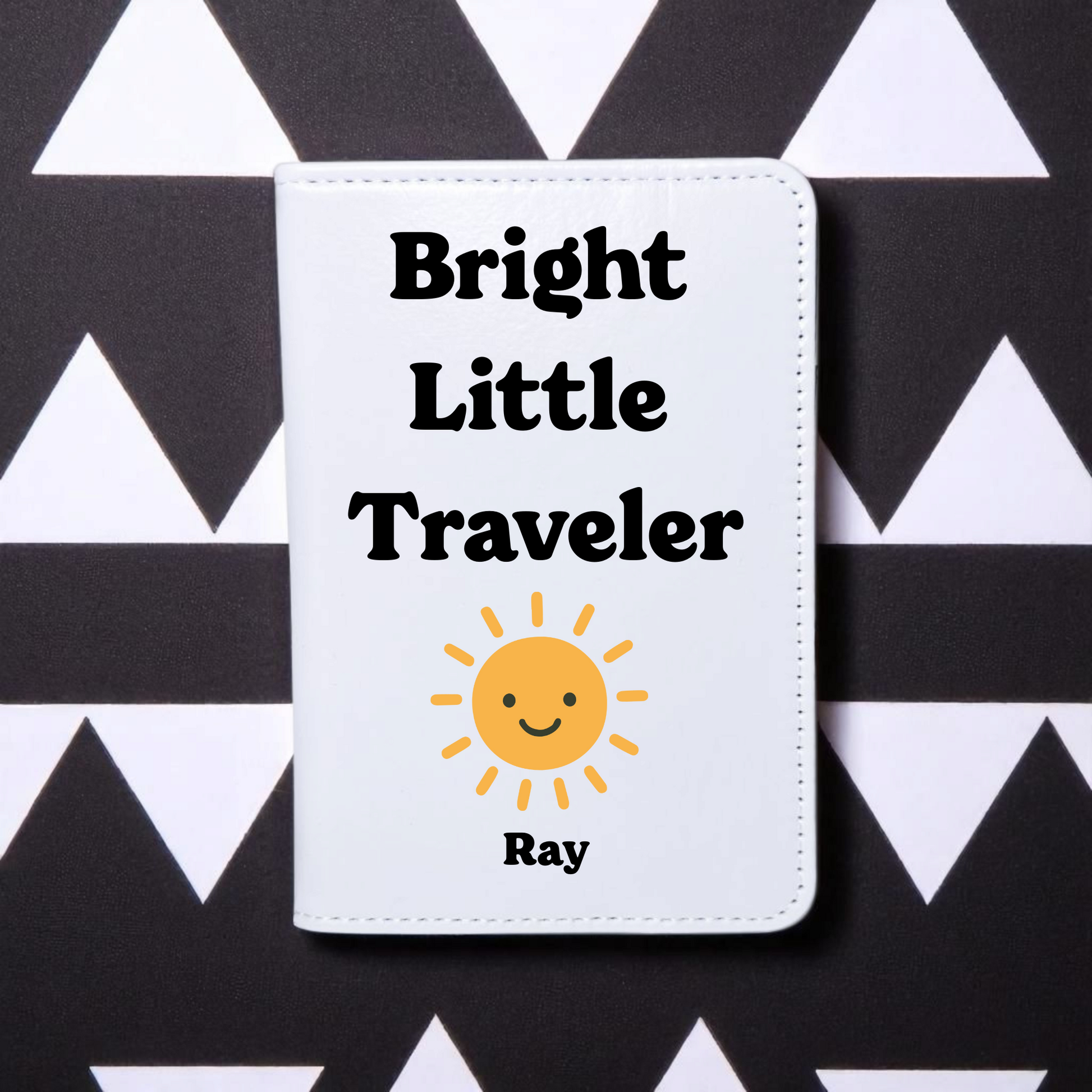 Personalised Passport Cover – Yellow Sun | Custom Baby Travel Wallet