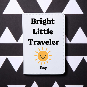 Personalised Passport Cover – Yellow Sun | Custom Baby Travel Wallet