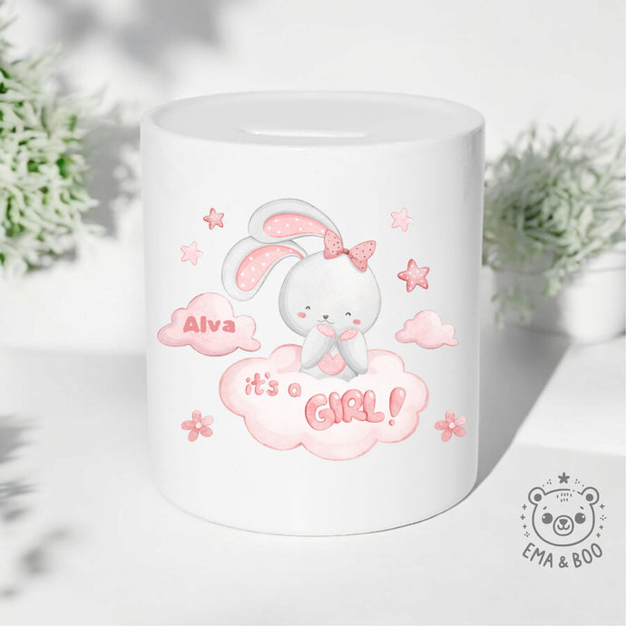 Personalised Ceramic Money Box - It's a Girl