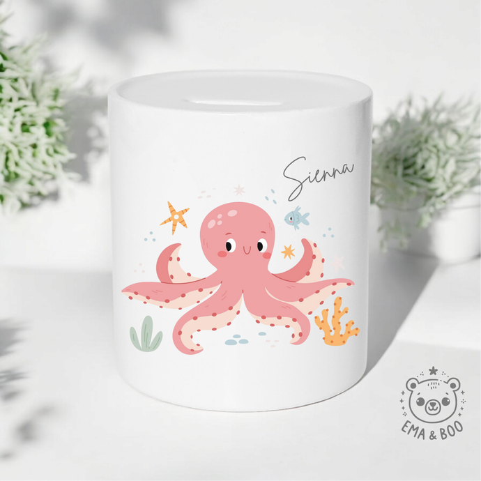 Personalised Ceramic Money Box - Octopus