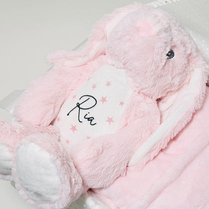 Star-Themed Personalised Pink Plush Bunny