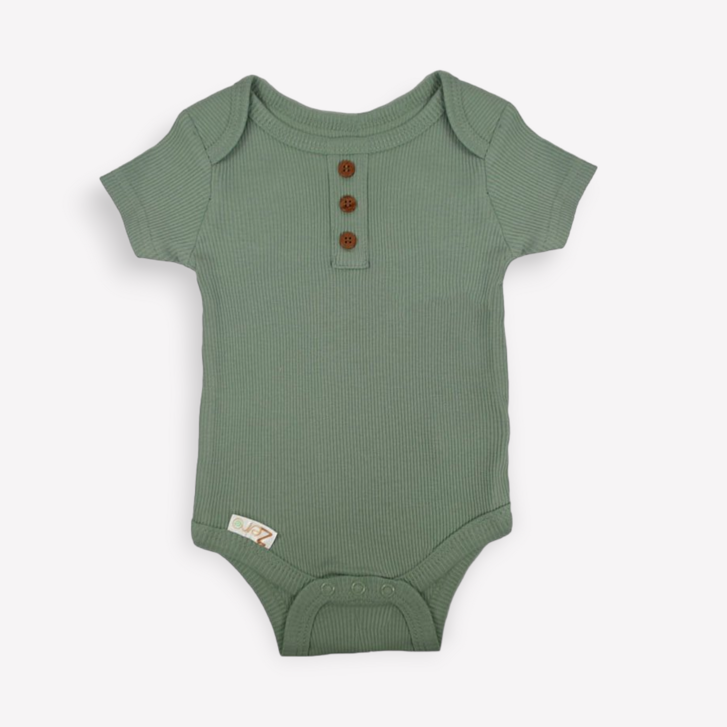 Envelope Neck Ribbed Bodysuit 0-3 Months, Sage