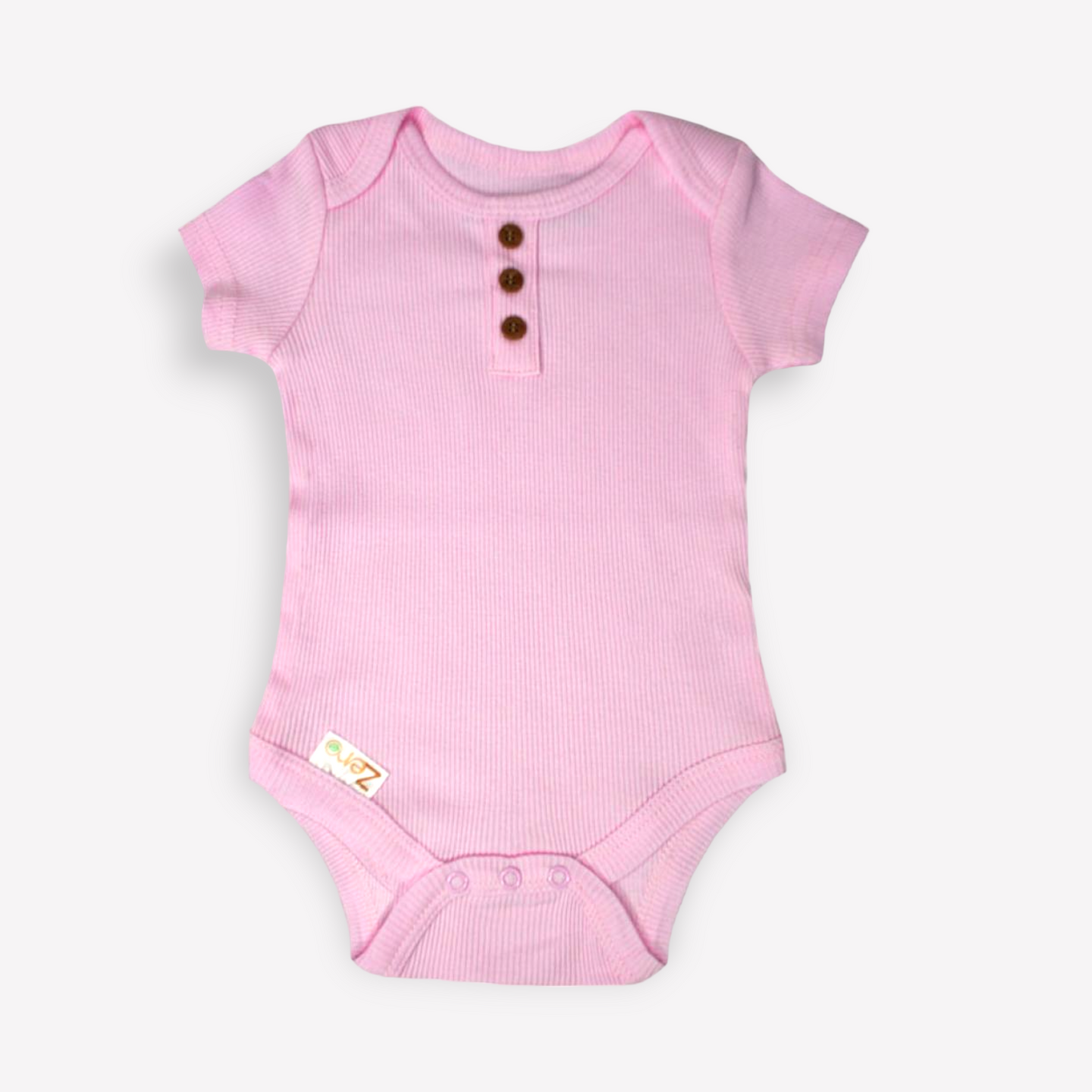Envelope Neck Ribbed Bodysuit 0-3 Months, Pink