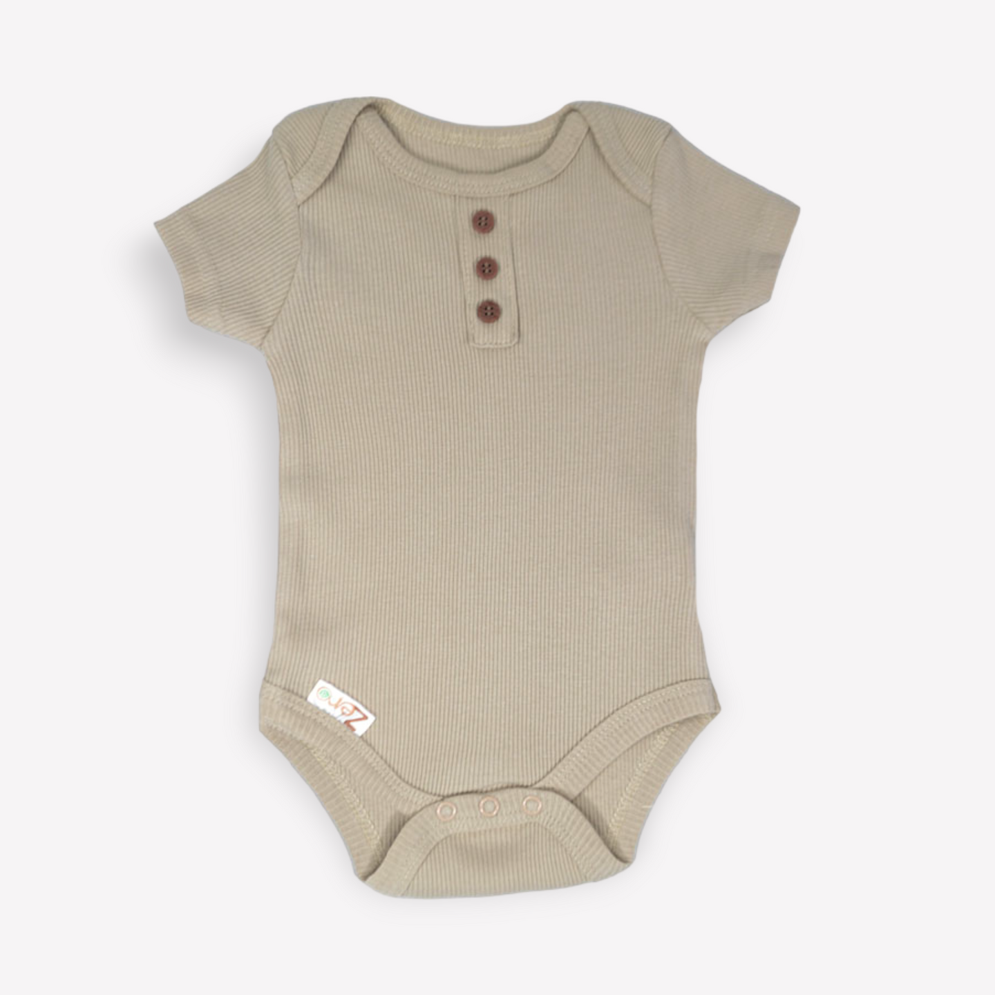 Envelope Neck Ribbed Bodysuit 0-3 Months, Caramel