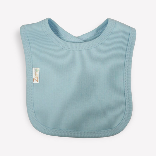 Baby Light Blue Ribbed Bib