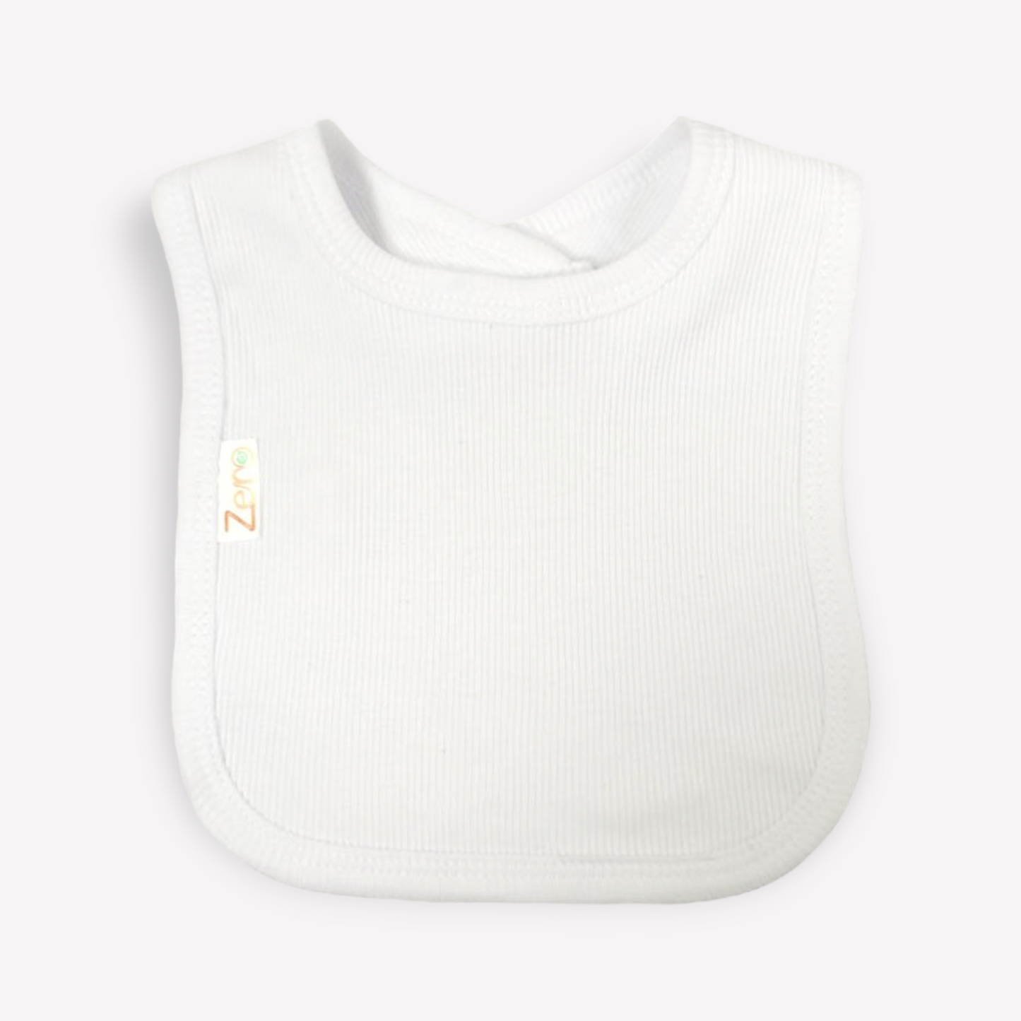 Baby White Ribbed Bib