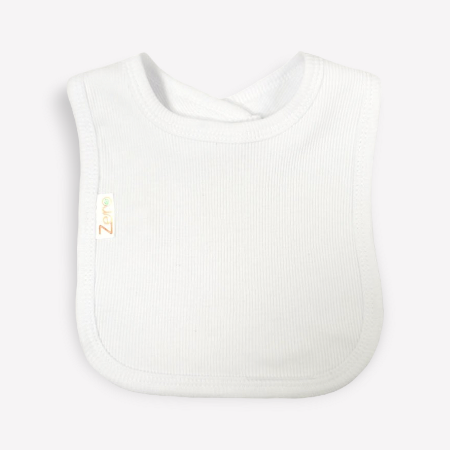 Baby White Ribbed Bib