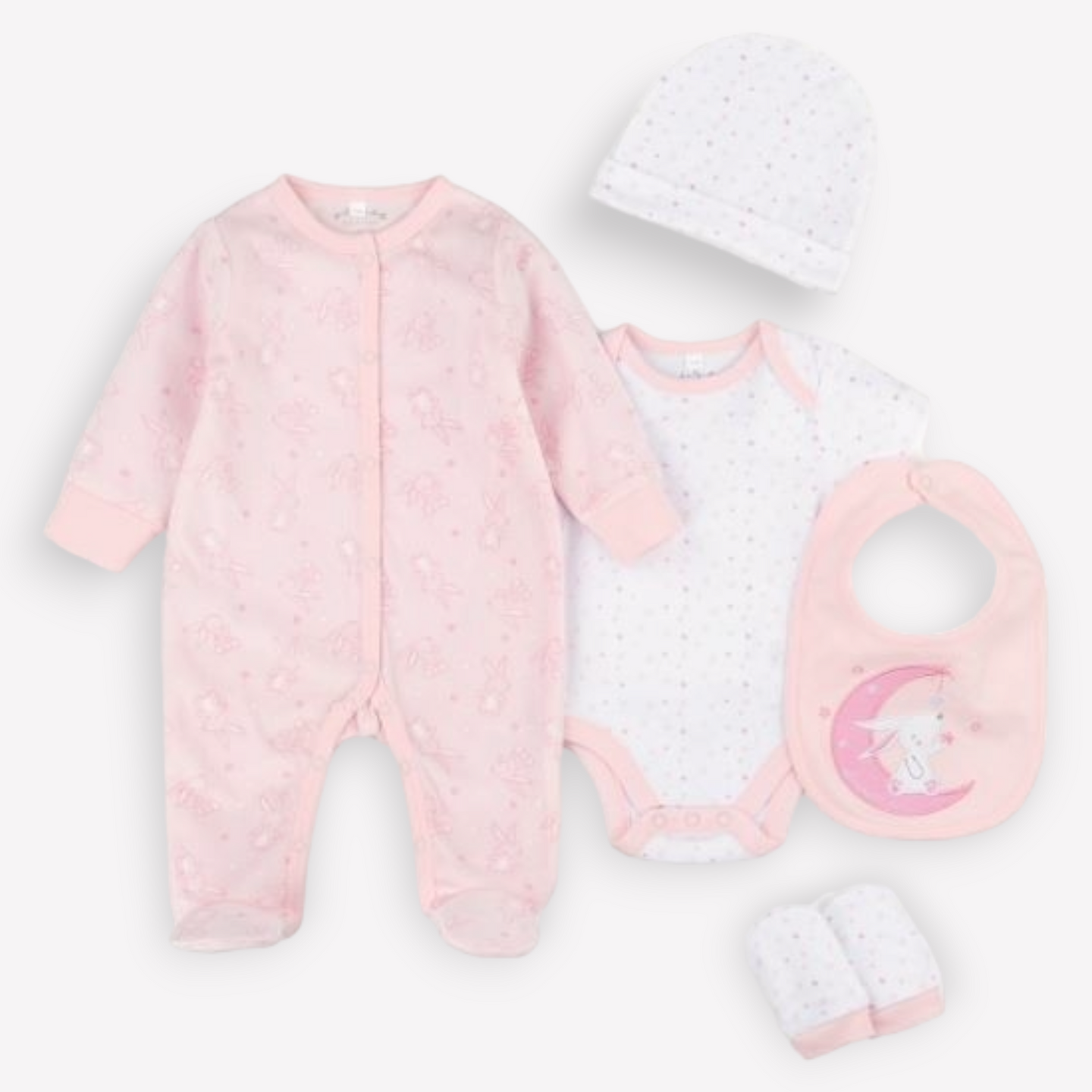Five Piece Velour Pink Gift Set