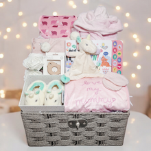 Load image into Gallery viewer, Large Baby Girl Gift Basket - Unicorn Delights
