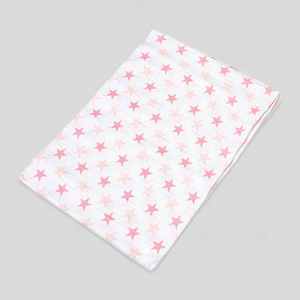 Pink Star muslin square – 100% cotton baby cloth and infant gift