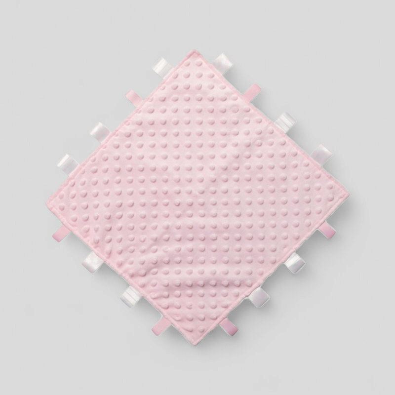 Plush bubble taggie comforter – baby sensory comfort blanket 

